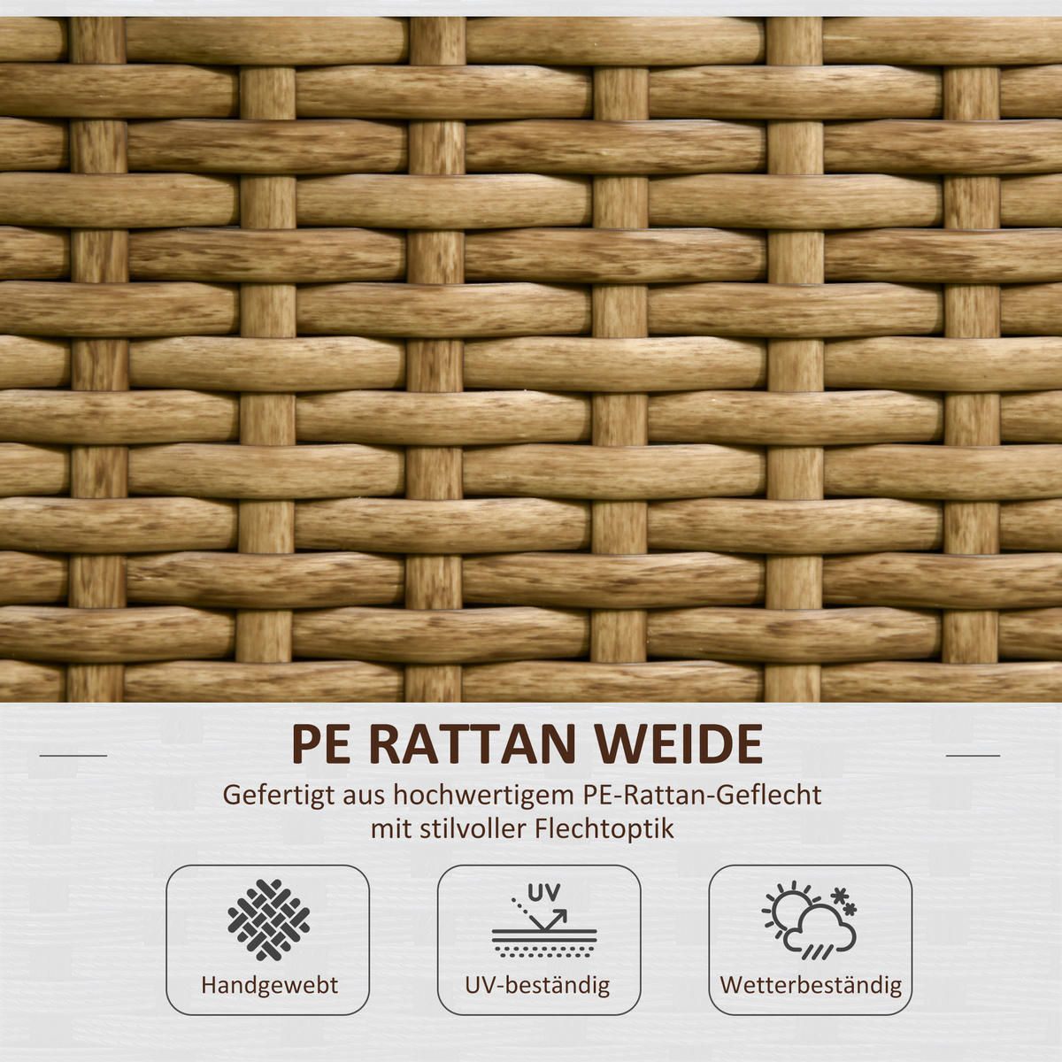POLYRATTAN Hochbeet, Pflanzenkasten - Sandfarben, Metall (103/29/103cm) - Outsunny