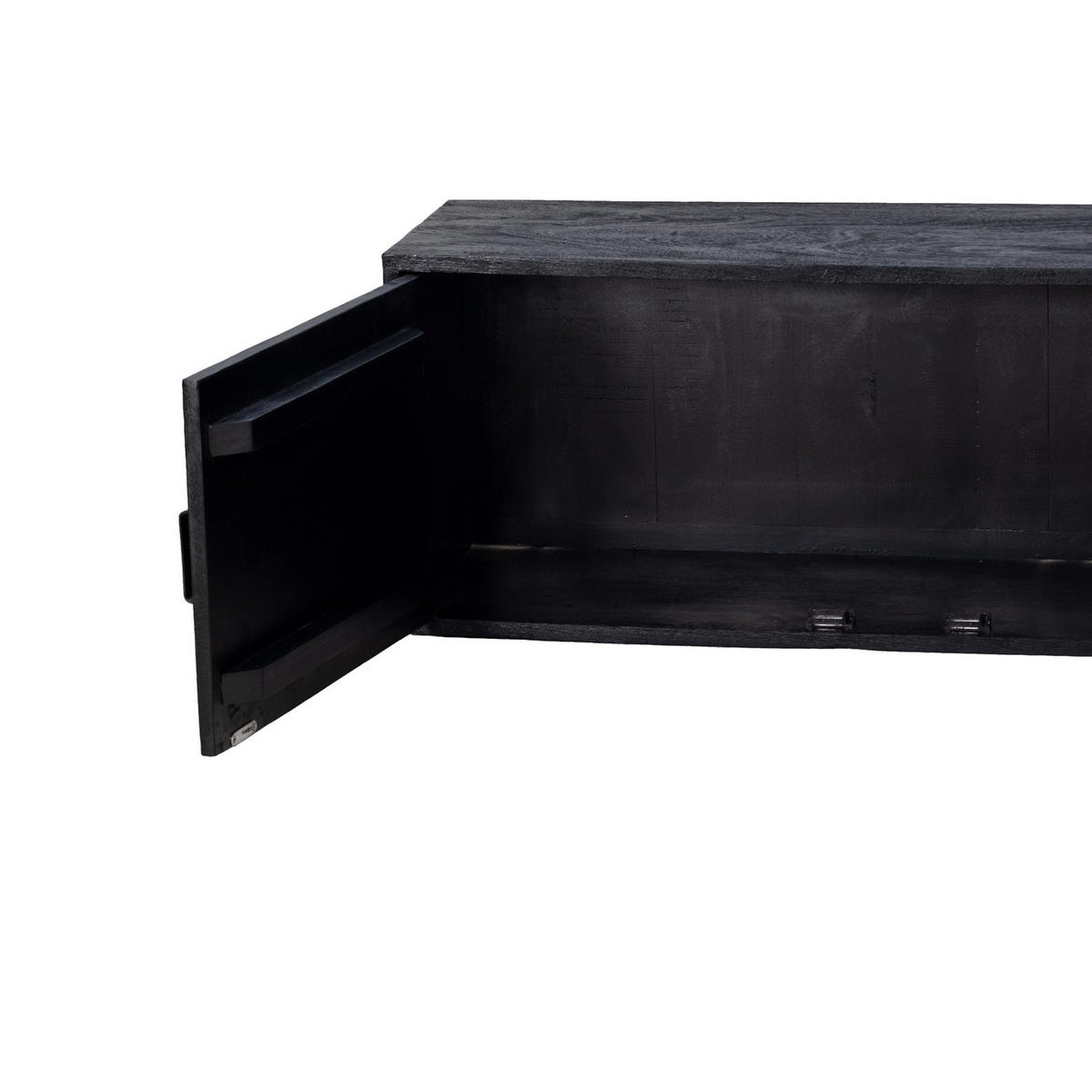 TV-MÖBEL Schwebend aus Mangoholz 200cm, schwarz - Schwarz, Holz (200/40/30cm) - Giga Meubel