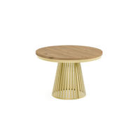 ESSTISCH Cone Bis - Eichefarben/Goldfarben, Holzwerkstoff/Metall (120/120/76cm) - Meblini
