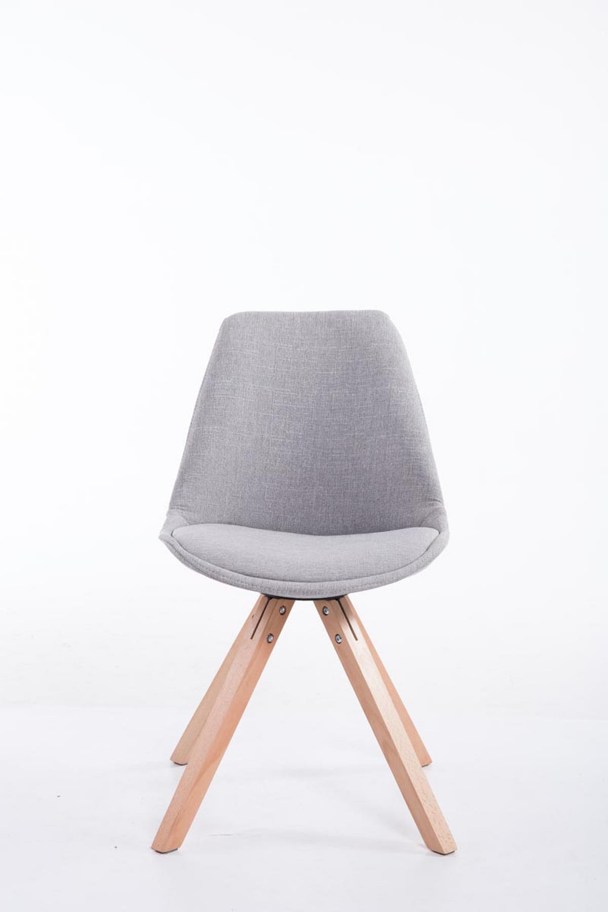 BESUCHERSTUHL Toulon Stoff, Gestell Buchenholz Natura Square Grau - Naturfarben/Grau, Holz/Buchenholz (48/83/56cm) - TPFLiving