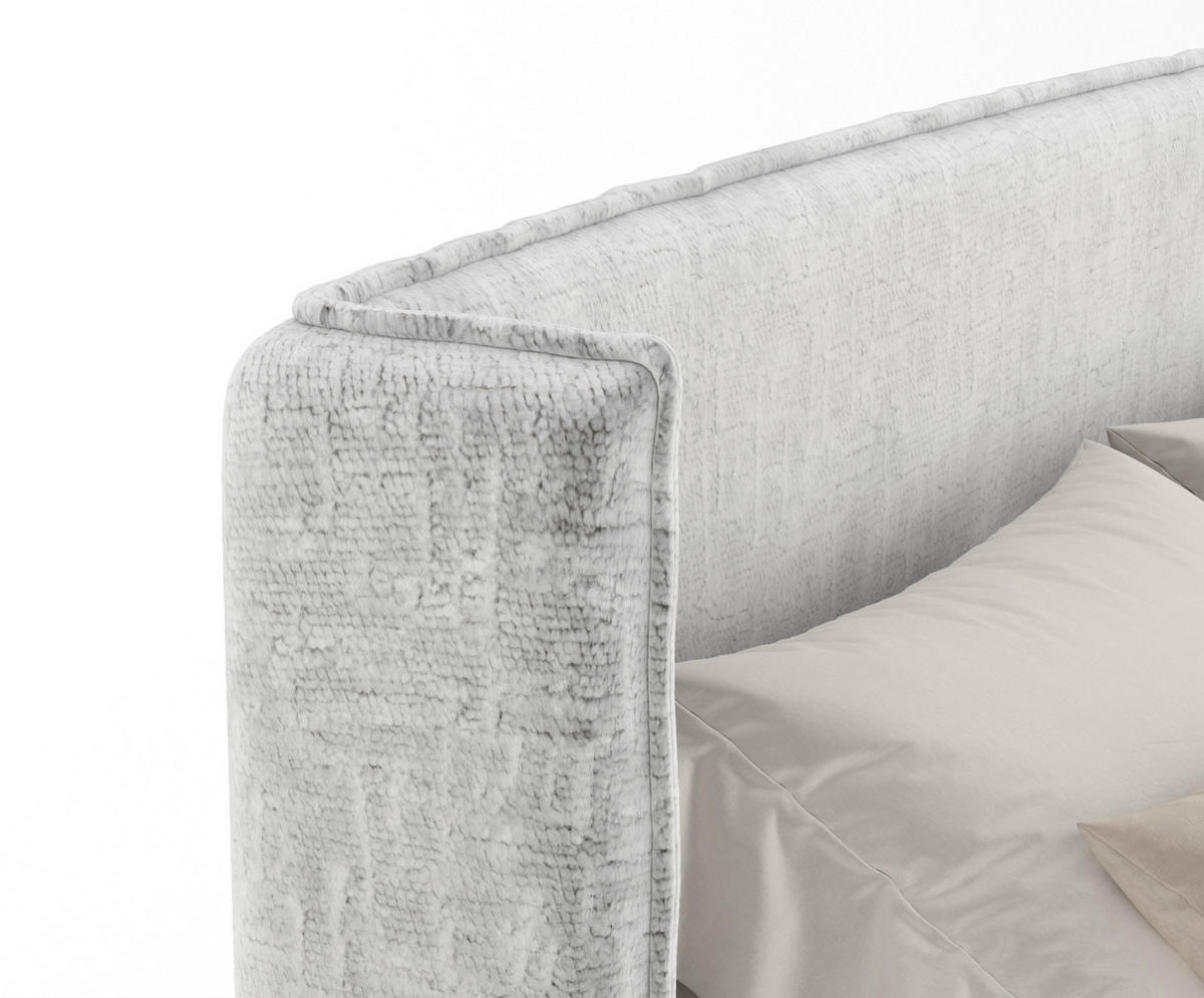 BOXSPRINGBETT Freeland Hellgrau 180/200 cm mit Matratze und Topper - Hellgrau/Schwarz, Holz/Holzwerkstoff (180/200cm) - Maison de Reve