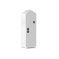 KINDERKLEIDERSCHRANK MIRUM 4 Einlegeböden, Weiß/Grau - Weiß/Grau, Holz (47/152/45cm) - KONSIMO®