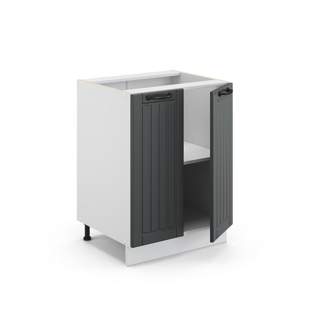 KÜCHENUNTERSCHRANK Fame-Line Anthrazit Landhaus 60 cm, AP Anthrazit - Dunkelgrau/Anthrazit, Holzwerkstoff (60/82/60cm) - Vicco