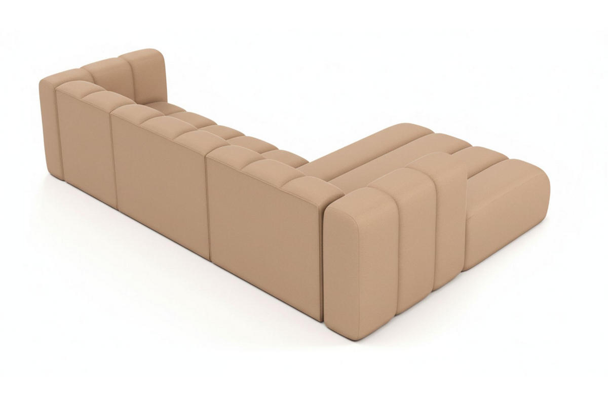 ECKSOFA L-Form Grand L 287 cm, Veloursstoff Salvador, Beige, Rechts - Beige, Holz (287/179cm) - Kaiser Möbel