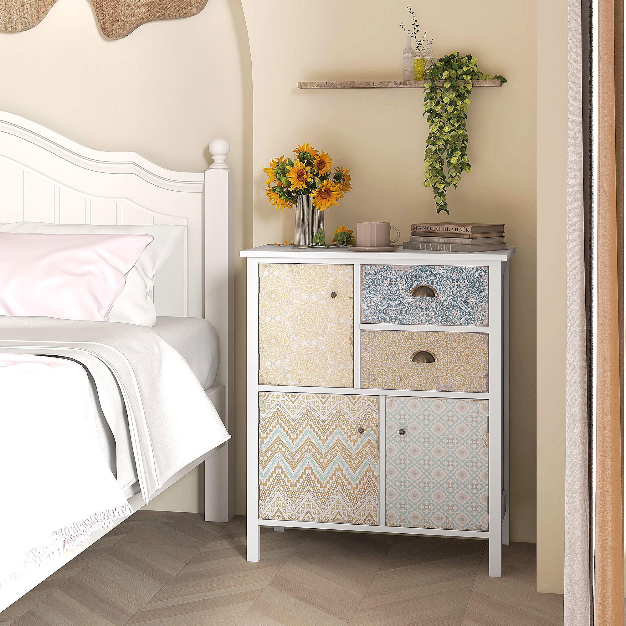 Thumbnail - Homcom Kommode, Weiß, Holz, 1-Sitzer, 34x80x68 cm, Wohnzimmer, Kommoden & Sideboards, Kommoden