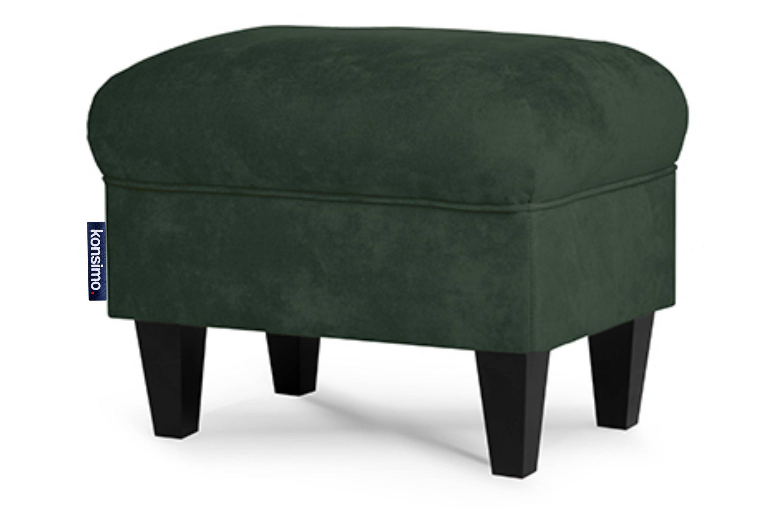 SITZHOCKER MILES Pouffe zeitloses Design und pflegeleichter Stoff, grün - Grün, Holzwerkstoff/Buchenholz (55/42/40cm) - KONSIMO®