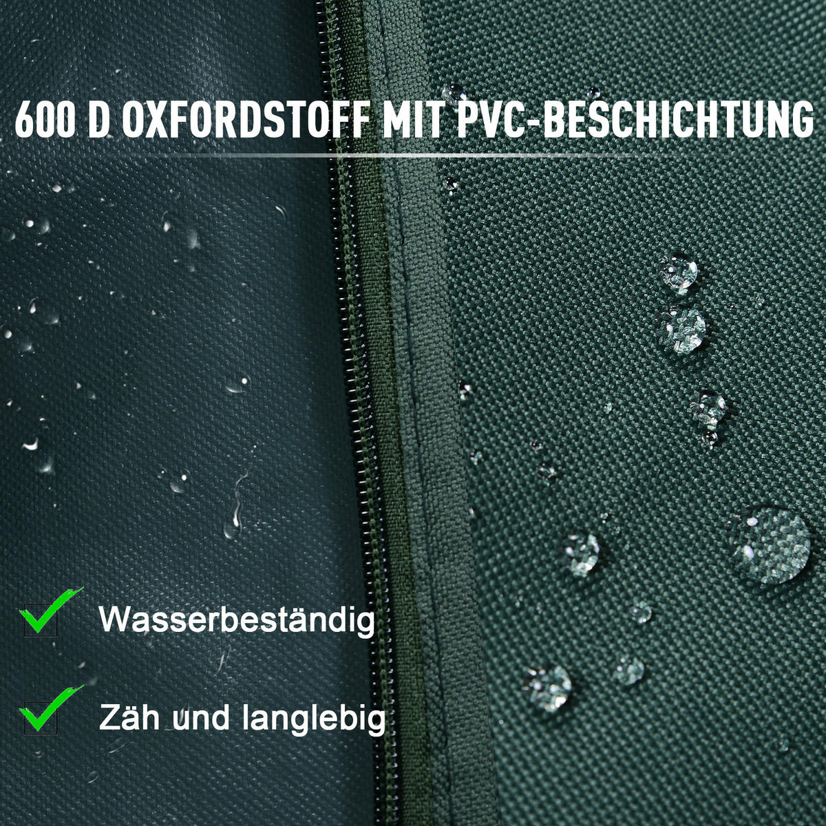 ABDECKUNG Hollywoodschaukel, Dunkelgrün - Dunkelgrün, Kunststoff (114/152/177cm) - Outsunny