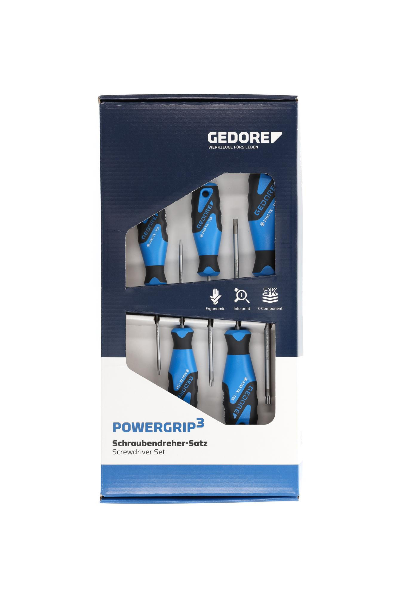 2163 TX-05 3K-SCHRAUBENDREHER-SATZ 5-TEILIG TX T10-T30 - Multicolor, Kunststoff/Metall (17/35cm) - Gedore