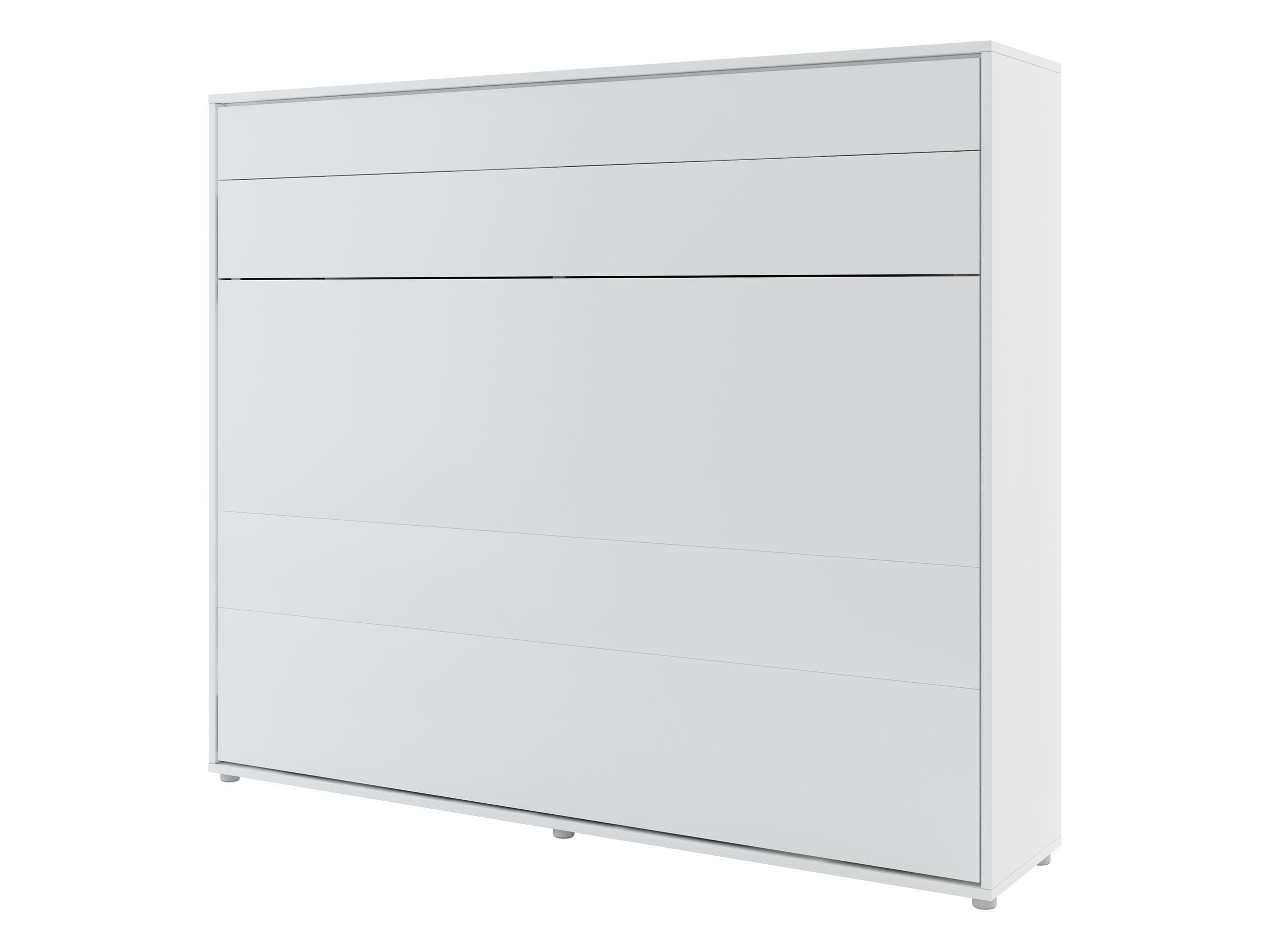 SCHRANKBETT Bed-Concept BC-14 160x200 mit weißer LED Beleuchtung - Weiß/Grau, Holz/Holzwerkstoff (160/200cm) - MIRJAN24