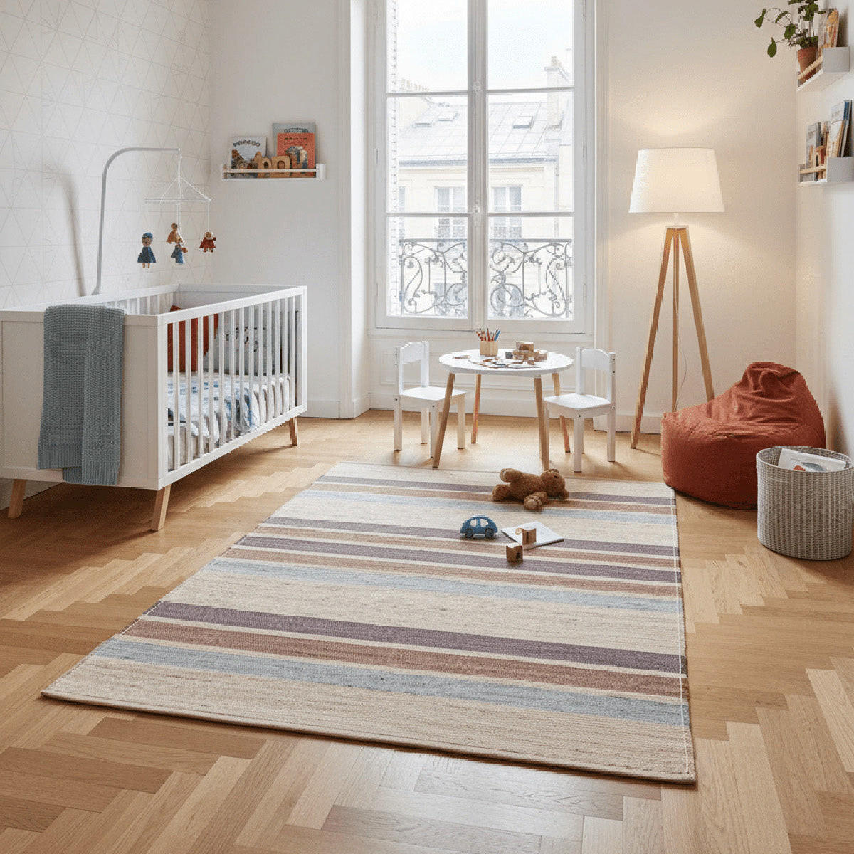 DESIGN-TEPPICH aus handgewebter Jute mehrfarbig - Multicolor, Naturmaterialien (200/290cm) - AFK Living
