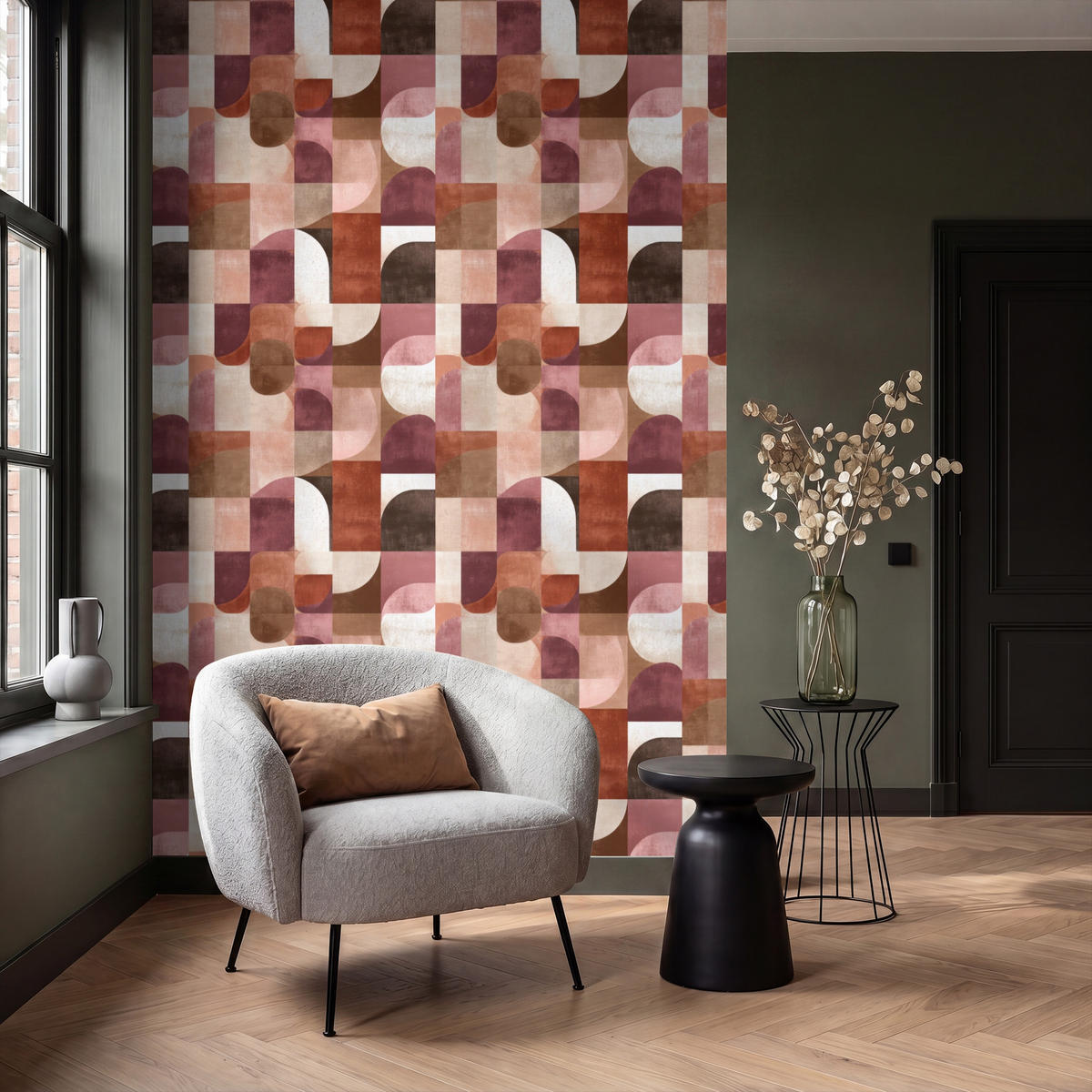 TAPETE - Geometrie - Modern - Retro - 160x240 cm - Multicolor, Papier (160/240cm) - OnlyWow