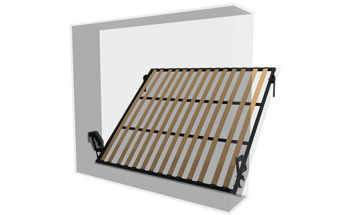 SCHRANKBETT Morphy Einbaubares 200x180 Horizontal - Weiß, Holz/Metall (200/180cm) - WallBedKing