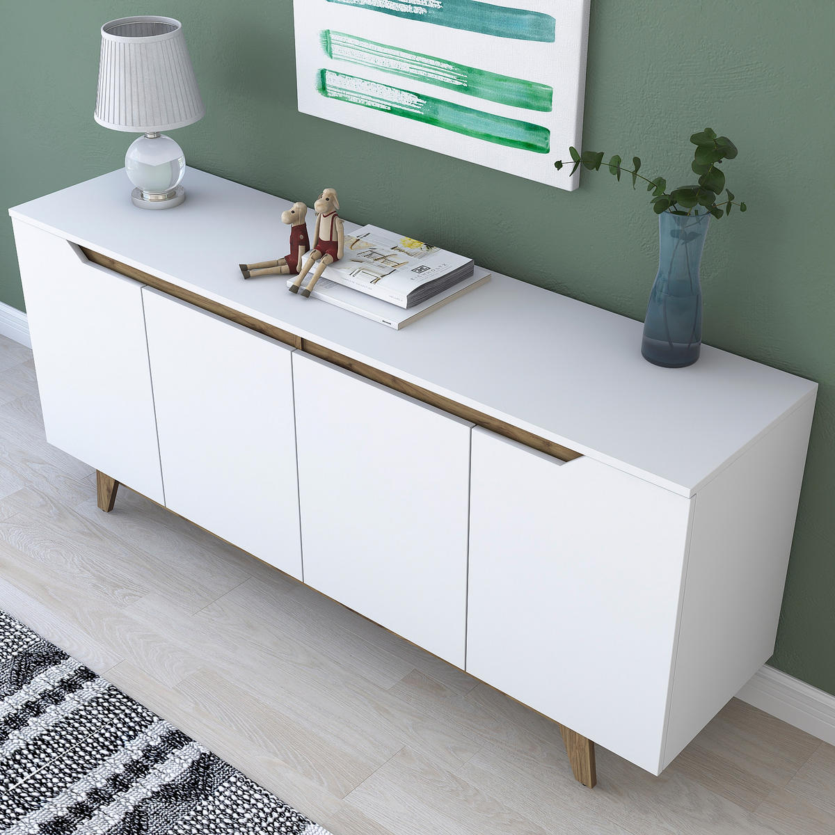BUFFETSCHRANK gondol weiss - Weiß, Holz (45/79/180cm) - Habitat Garten