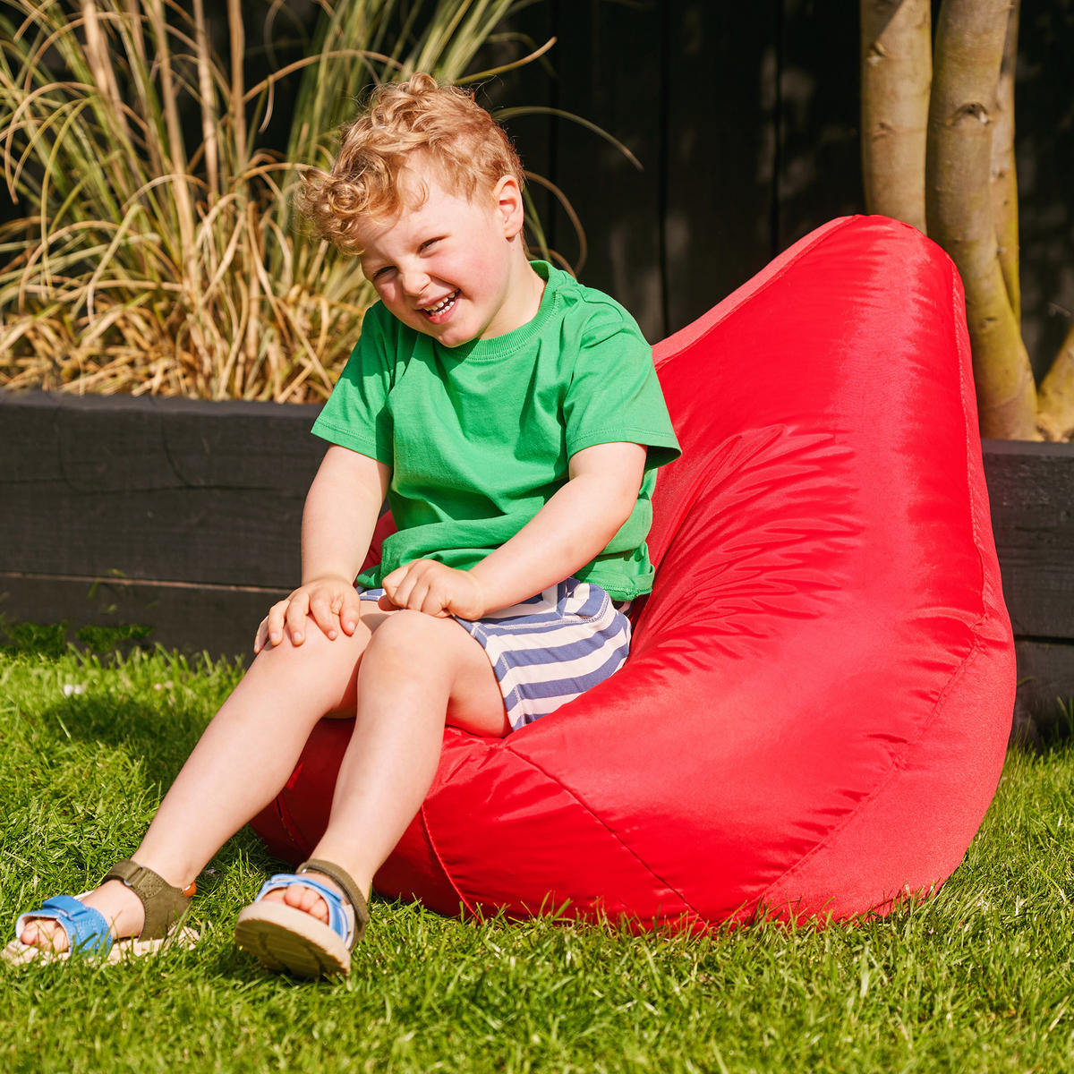 OUTDOORSITZSACK Liegestuhl für Kinder - Rot, Kunststoff (69/59/65cm) - Veeva