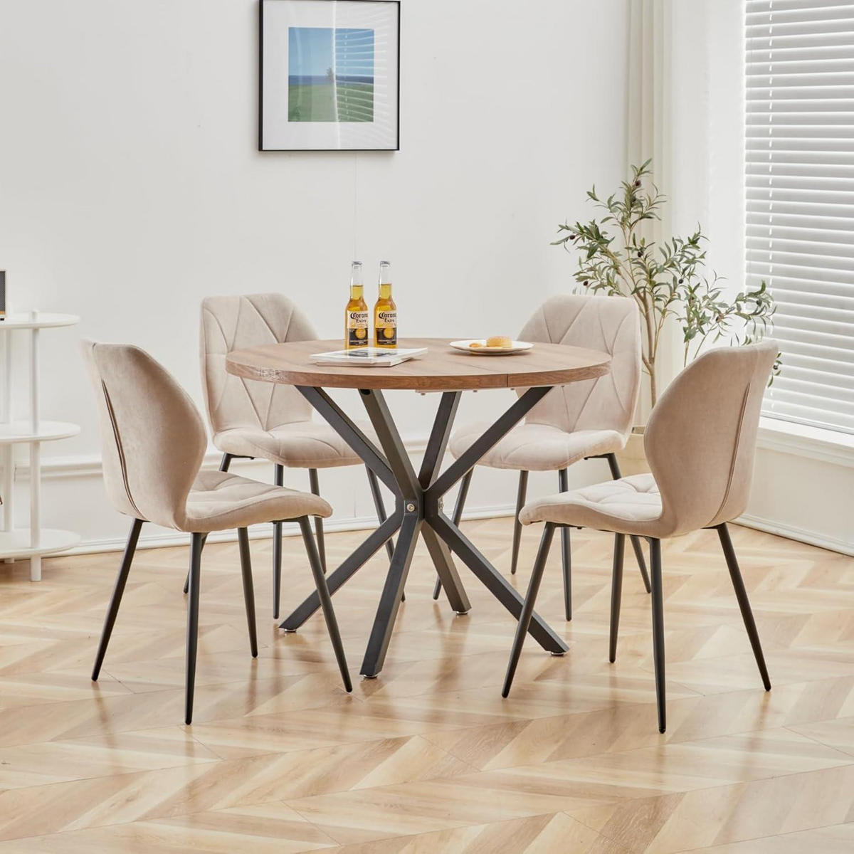 ESSZIMMERSTUHL 6er-Set Leinen Beige - Beige, Textil (43/86/47.5cm)