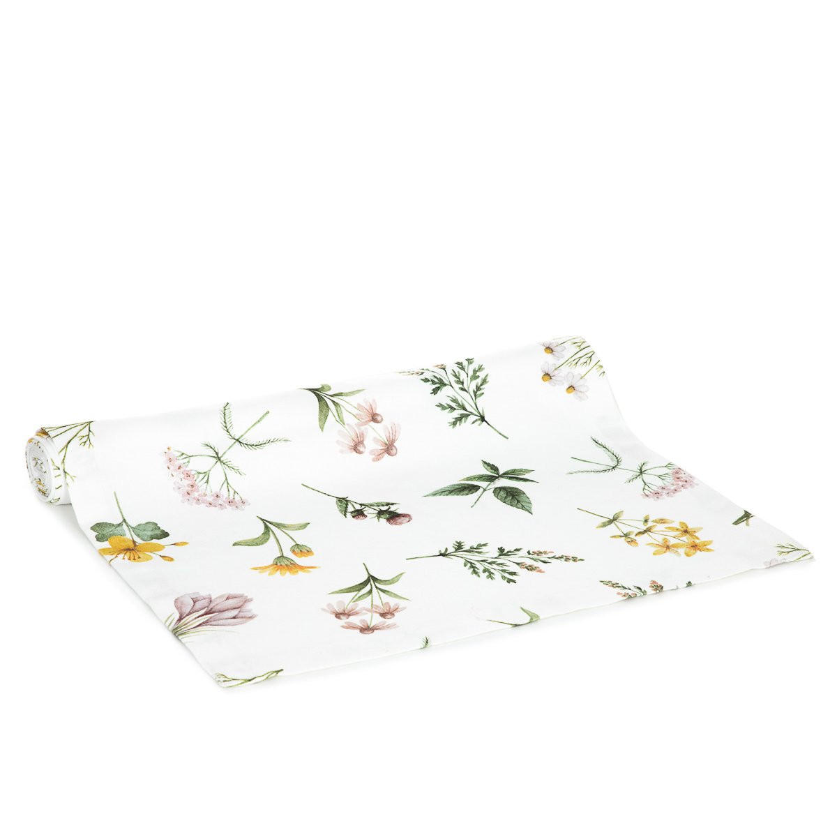 TISCHLÄUFER Prima in blumen 40/160 cm - Weiß, Textil (40/160cm) - Homla