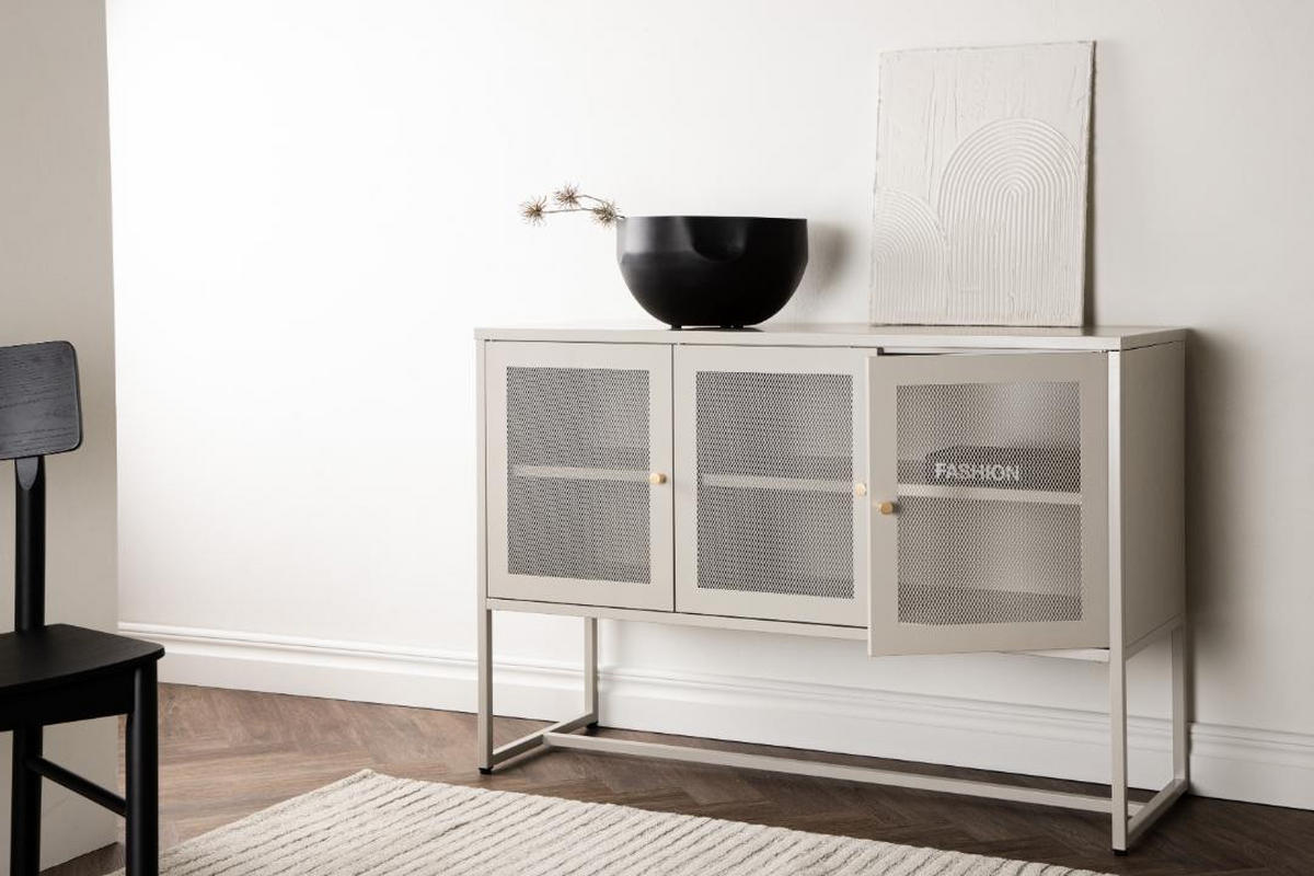 SIDEBOARD, Malla, Beige, Stahl, 120 x 40 x 80 cm - Beige, Metall (120/80/40cm) - ebuy24