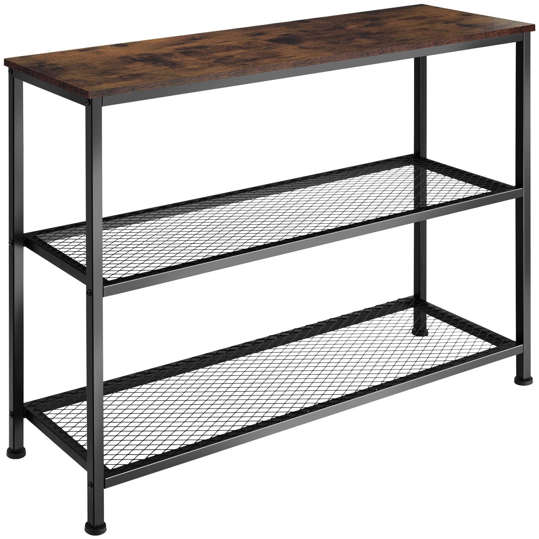 KONSOLENTISCH Bristol,100 x 30 x 81 cm,Industrial Holz dunkel, rustikal - Rostfarben, Holz (100/30/81cm) - tectake