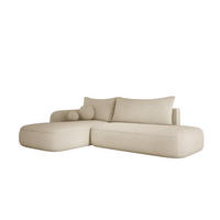 ECKSOFA BABU Mit Bettfunktion – Moderne Polsterecke Für Wohnzimmer Funktionales Schlafsofa Im Stoff NOW OR NEVER, 300x105x60cm, Linke, BEIGE - Beige, Holz/Textil (190/300cm) - DomoHome