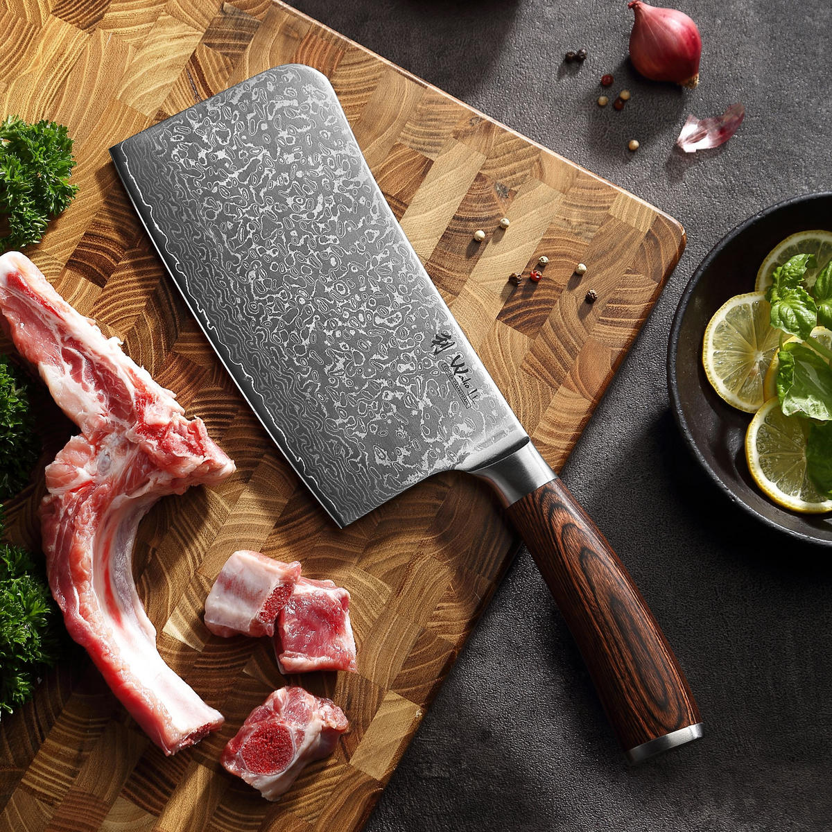 KNOCHENHACKMESSER Sakura Serie - Braun, Metall (31cm) - Wakoli