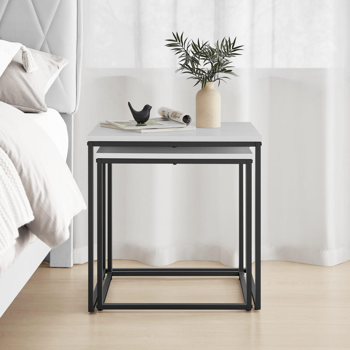 COUCHTISCH 2er Set quadratisch - Weiß, Holzwerkstoff (50/50/50.5cm) - Mat-Haus