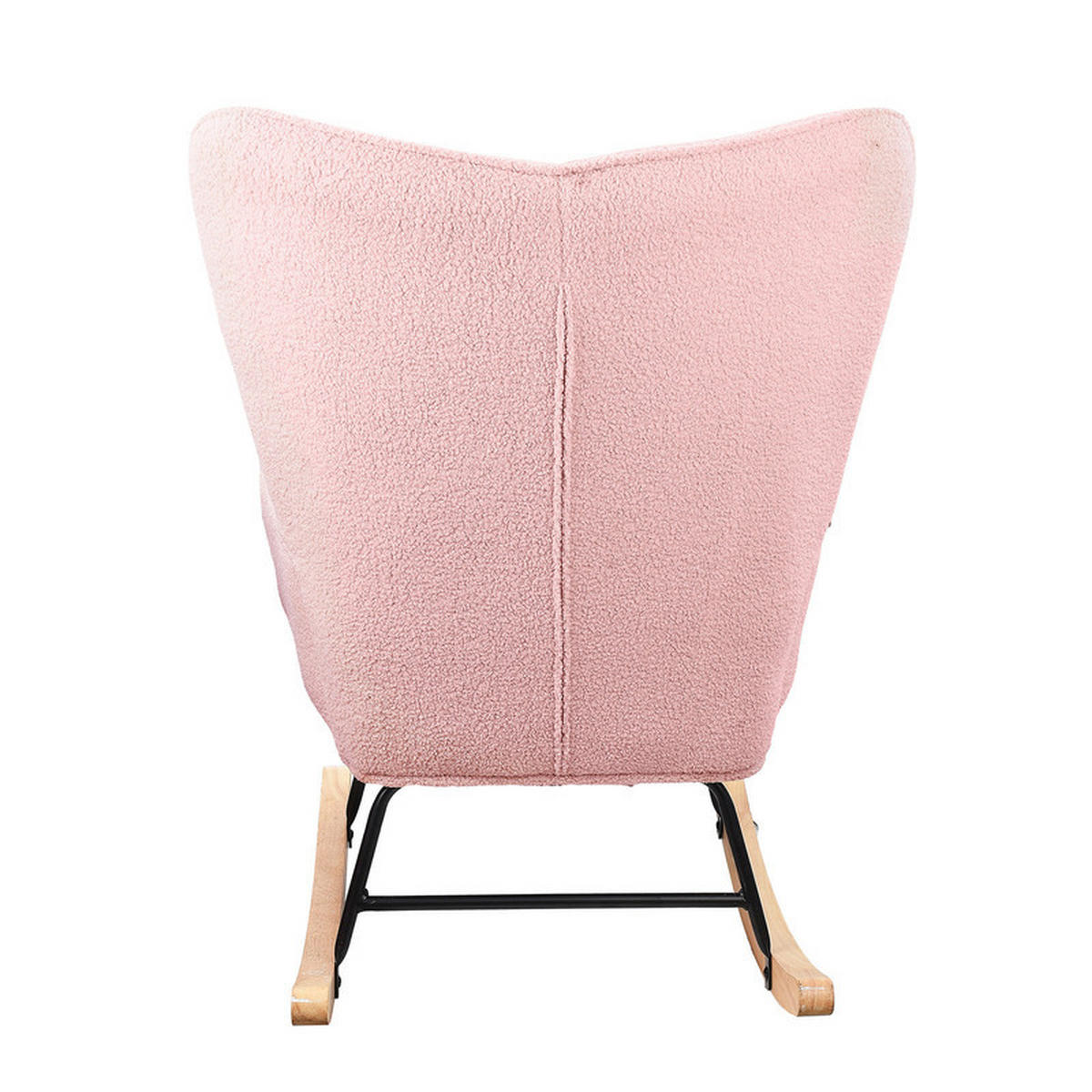 SCHAUKELSTUHL mit Rückenlehne, gepolsterter Schaukelstuhl für Wohnzimmer, Schlafzimmer, Balkon, Relaxsessel, Rosa - Pink, Textil (68/92/75cm) - WoodenAura