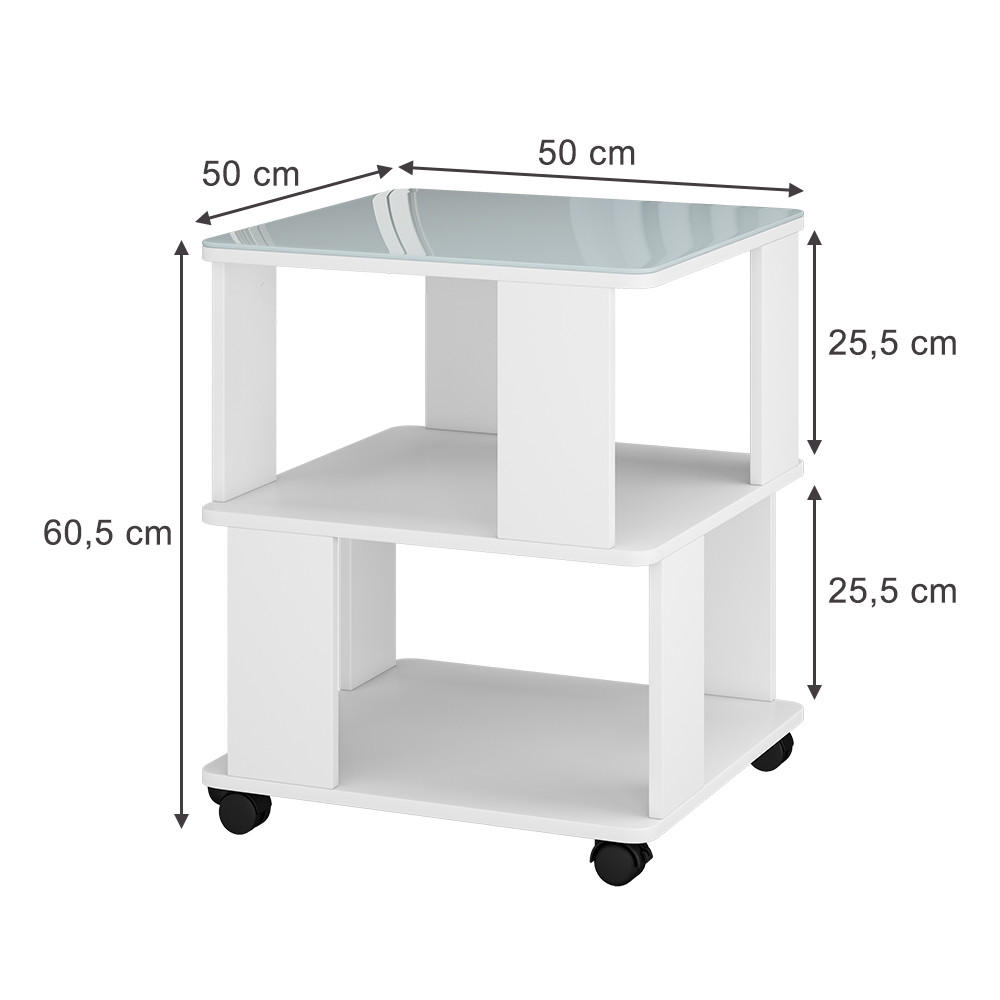 COUCHTISCH Velito Weiß 50 x 50 cm - Weiß, Holzwerkstoff (50/50/60.5cm) - Vicco