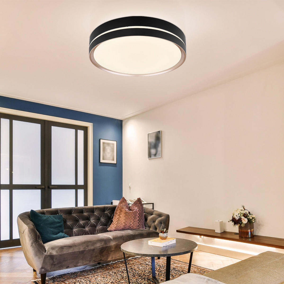 LED DECKENLEUCHTE Manni Schwarz Metall - Schwarz, Metall (40/40/6.5cm)