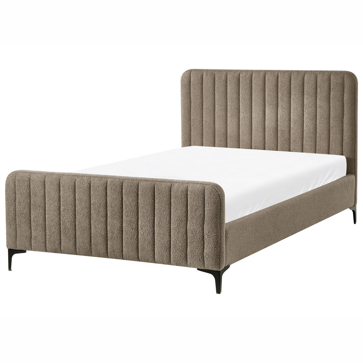 BETT mit Lattenrost 120/200 cm Taupe Lunan - Taupe/Schwarz, Textil (120/200cm) - Beliani
