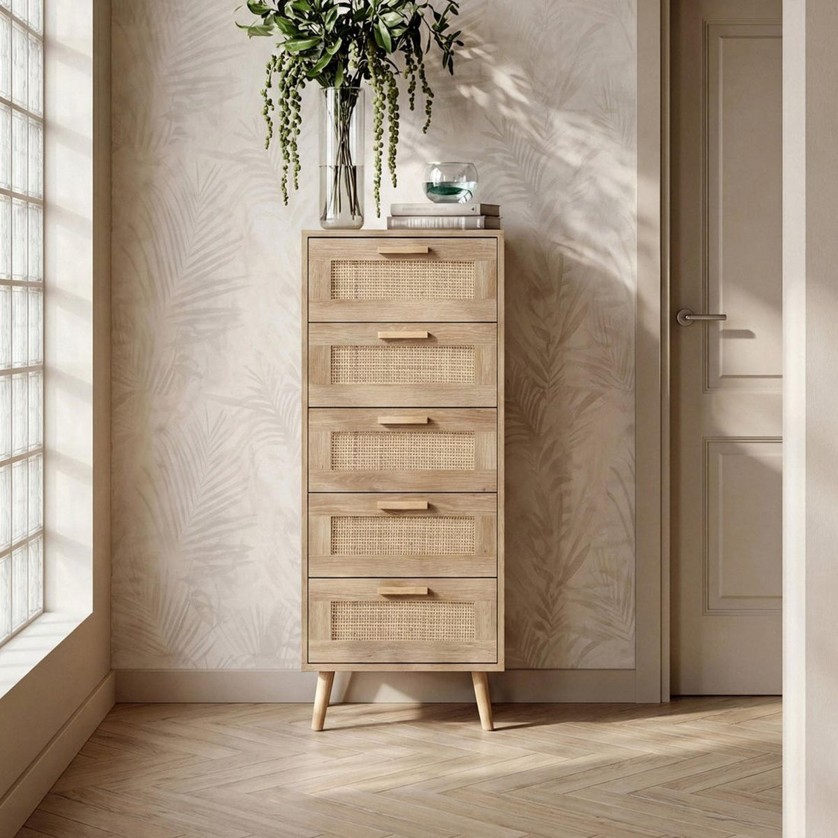 SCHUBLADENSCHRANK Tahiti Natürlich 42 cm x 107 cm - Naturfarben, Naturmaterialien (42/107/37cm) - Klast Home