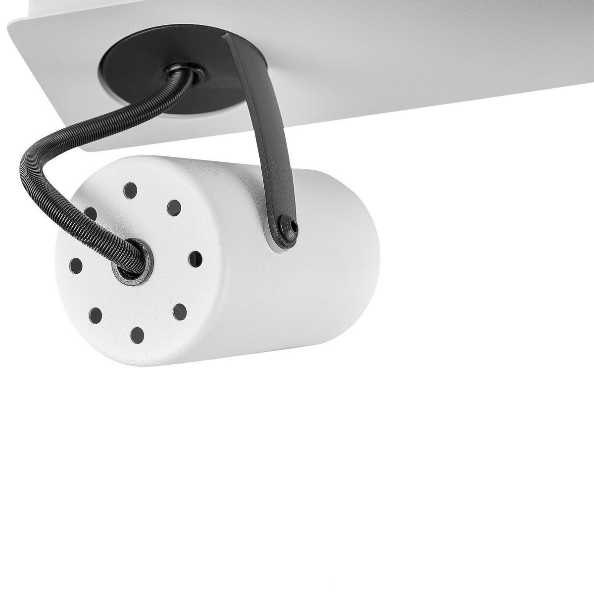 DECKENLEUCHTE Klip 44x7x12 cm - Weiß, Metall (7/44/12cm) - Beliani