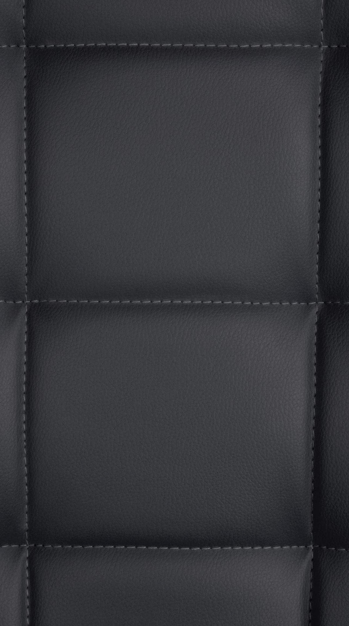 BARHOCKER Pimir Kunstleder Schwarz Silber - Schwarz, Leder/Metall (45/112/54cm) - DELUKE