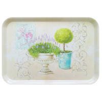 TABLETT Garten, rechteckige Melamin Serviertablett 45x31 cm - Grün, Kunststoff (31/2/45cm) - Lashuma