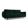 3-SITZER SOFA mit Schlaffunktion Samt Stoff Grün - Dunkelgrün/Schwarz, Textil/Metall (230/86/105cm) - LaMiaSofa