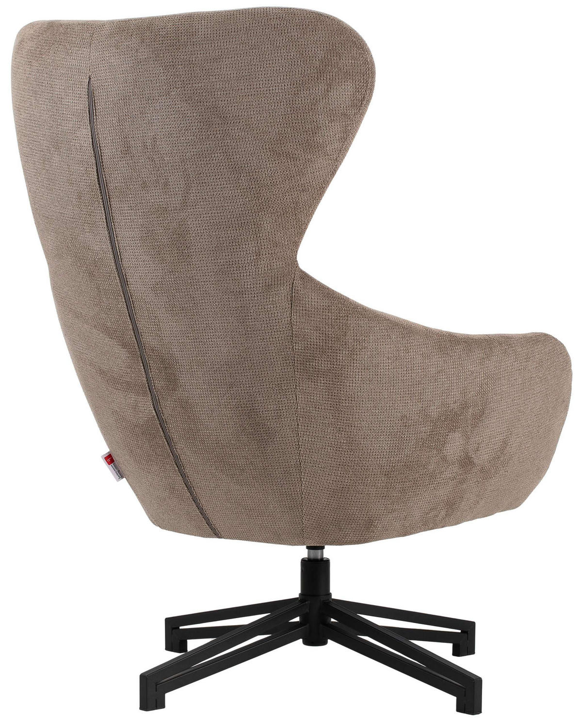OHRENSESSEL Marconia braun drehbar - Schwarz/Braun, Textil/Metall (75/109/80cm) - Mr. Deko
