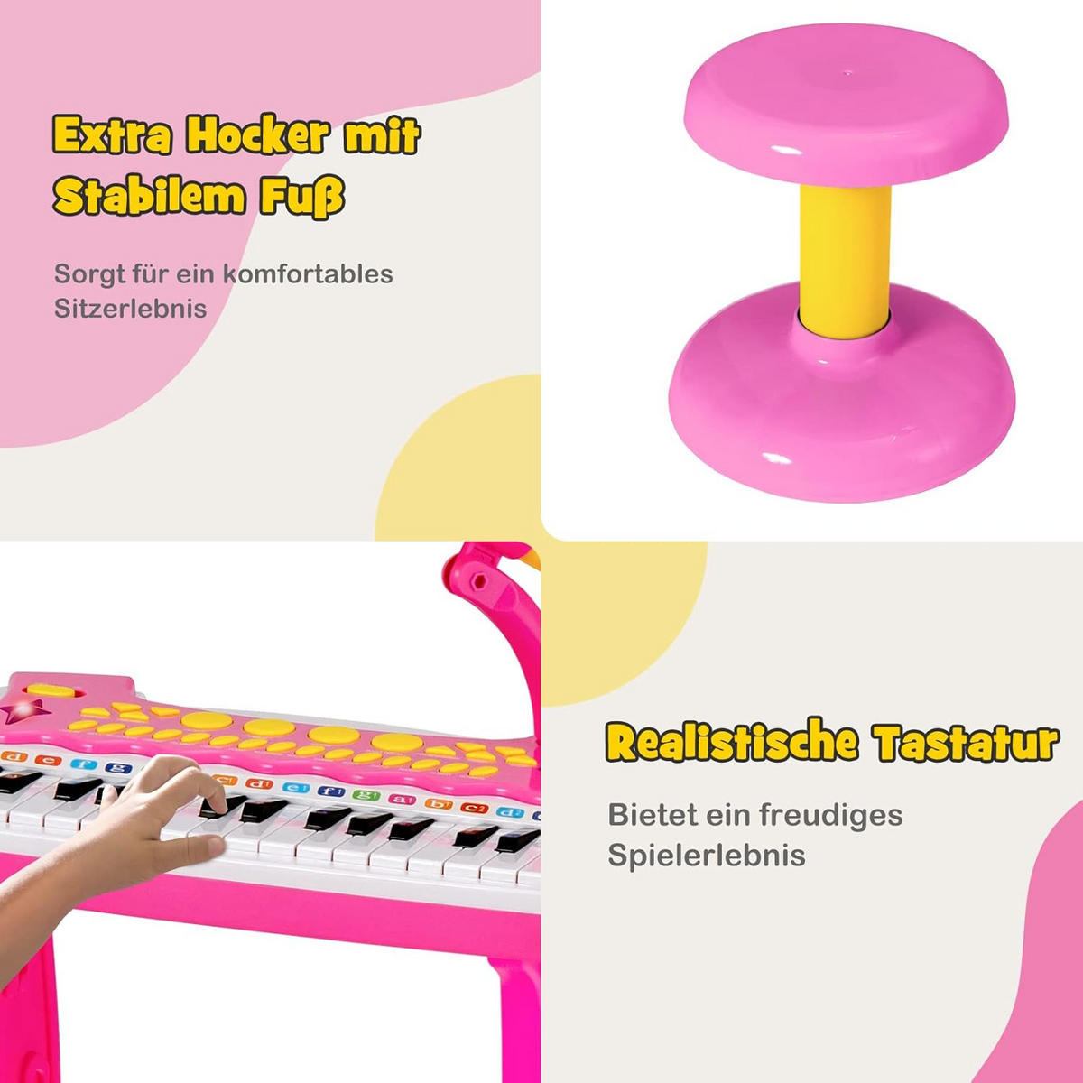 CHILDREN'S Musical Instrument Pink - Pink, Metall (47/20/27cm) - COSTWAY