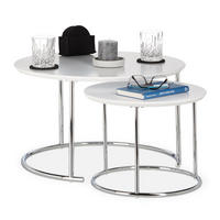 2XBEISTELLTISCH - Multicolor, Holzwerkstoff/Metall (60/60/35cm) - Relaxdays