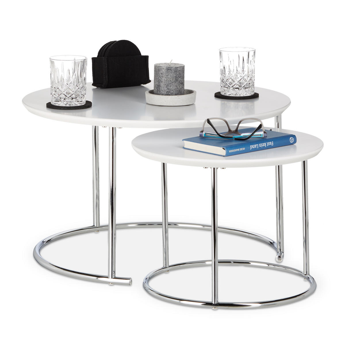2XBEISTELLTISCH - Multicolor, Holzwerkstoff/Metall (60/60/35cm) - Relaxdays