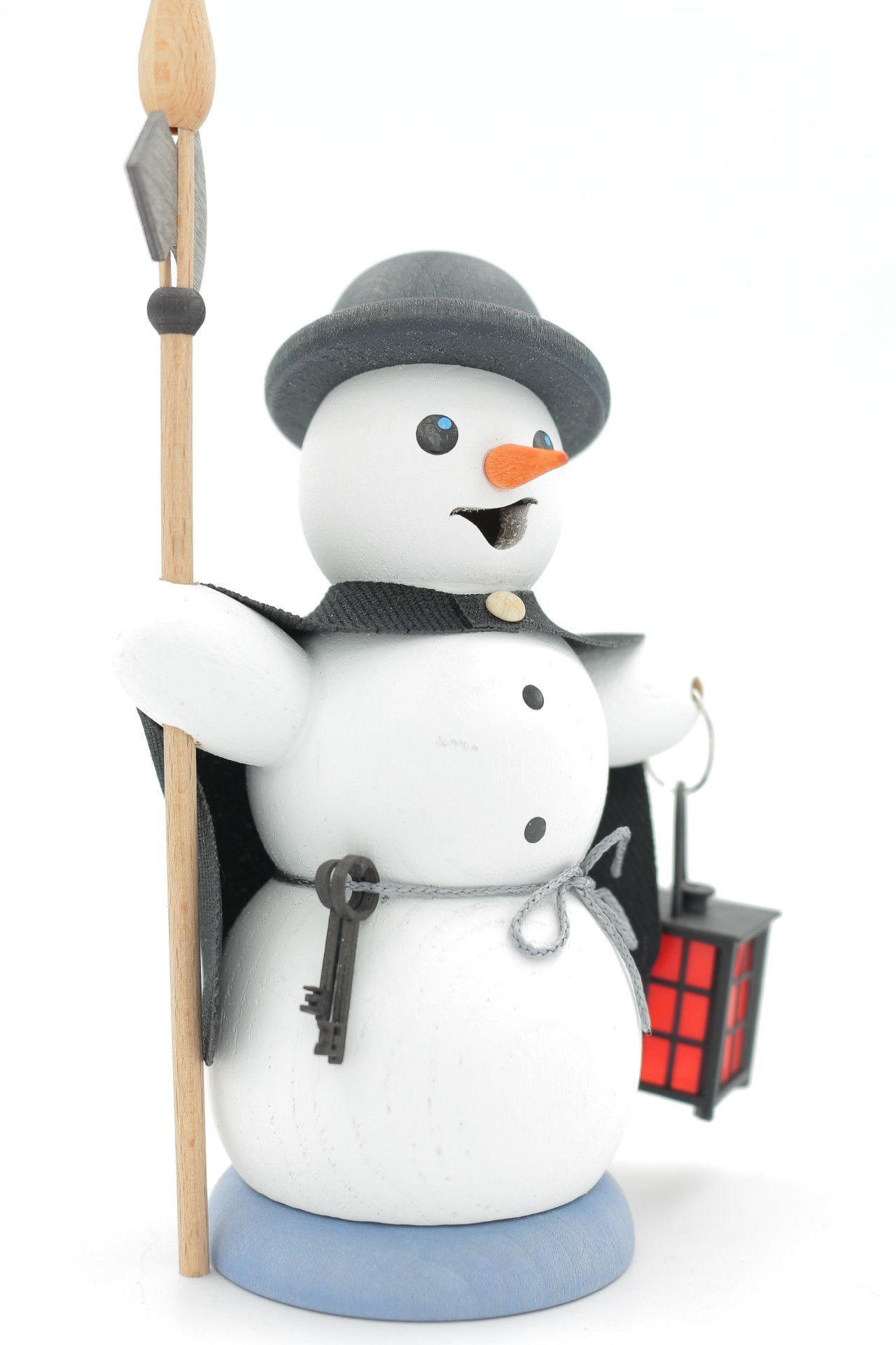 RAUCHFIGUR Schneemann Nachtwächter 13 cm - Multicolor, Holz (6/13/10cm)