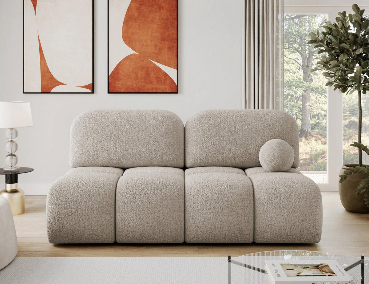 SCHLAFSOFA Nuwia mit Schlaffunktion und Bettkasten – Modernes Designsofa mit Schlafauszug und dekorativer Steppung - Beige, Kunststoff (200/102/100cm) - Wohnideebilder