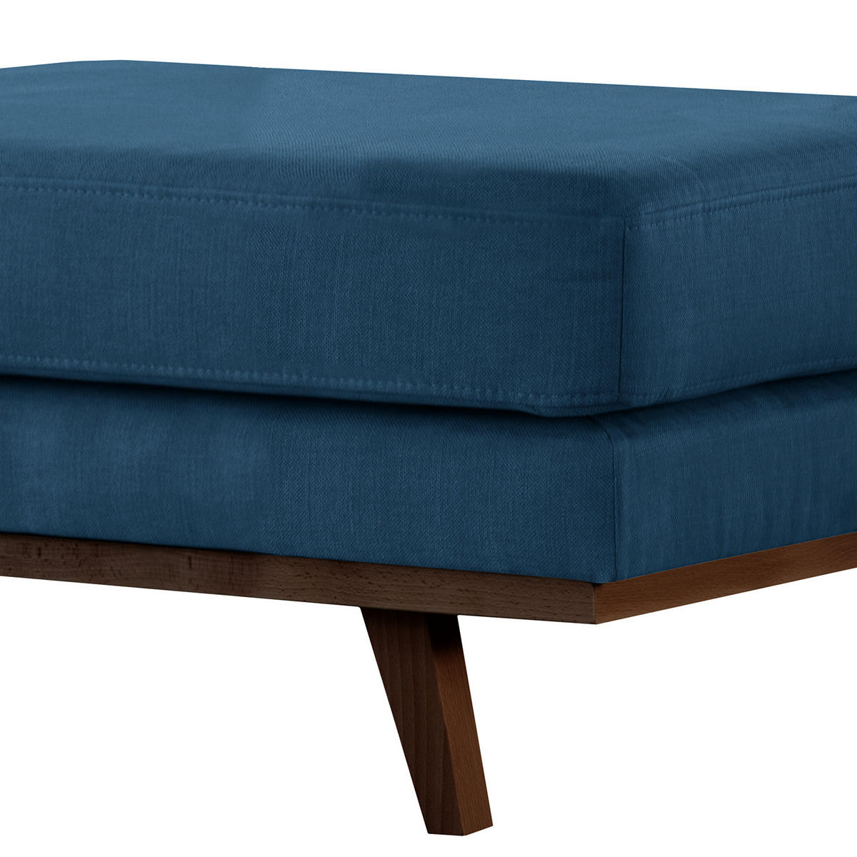 POLSTERHOCKER - Blau/Buchefarben, Buchenholz/Textil (85/43/60cm) - home24