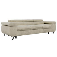 TŘÍMÍSTNÁ POHOVKA PETER 3 - Béžová Samet - černá/béžová, kov/textil (262/76/99cm) - MKS