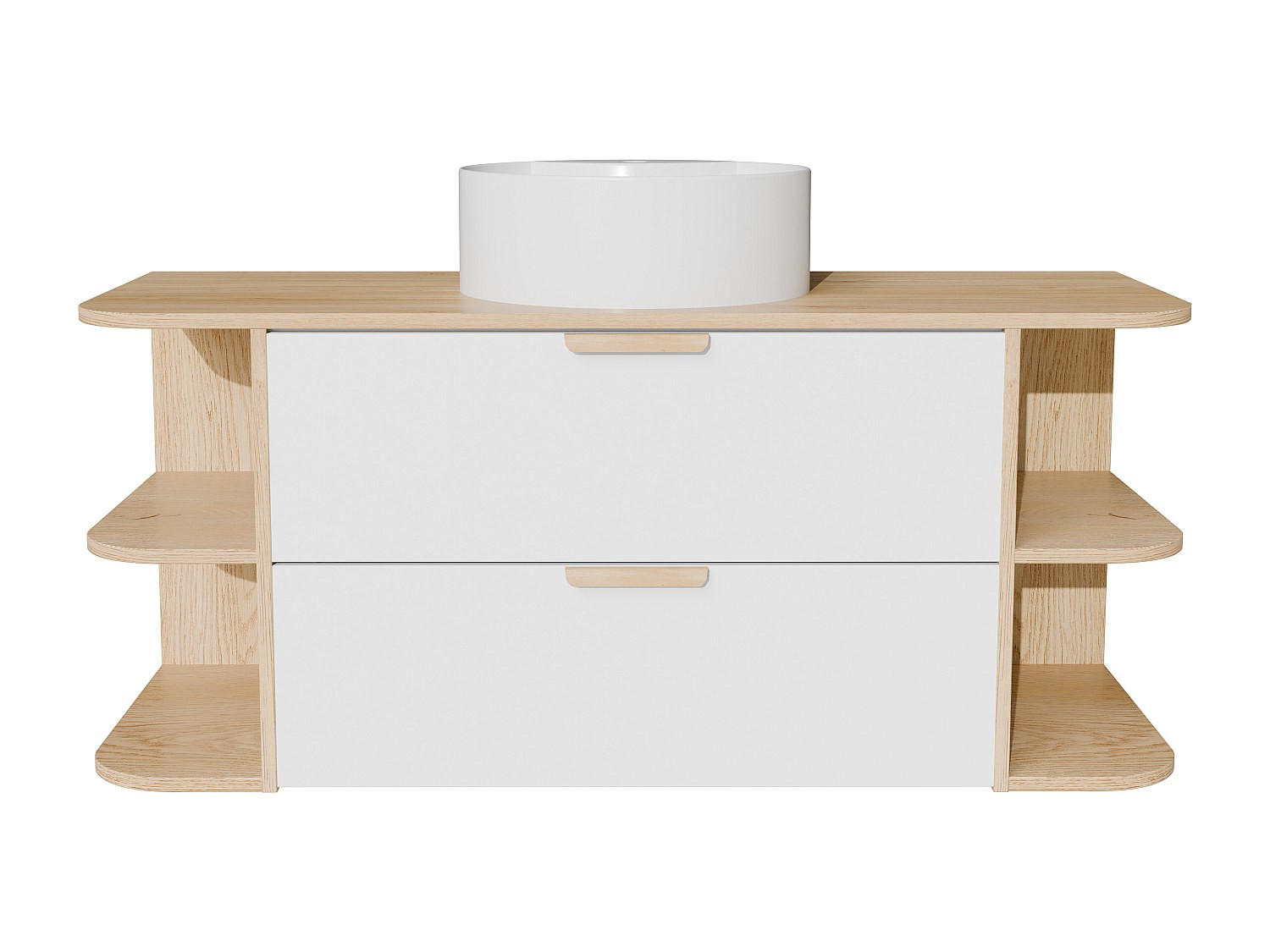 EINZELWASCHTISCH - 120 cm x 46 cm - holz - naturfarben hell, weiß Avoreli - Weiß, Holz (120/50/46cm) - Vente-Unique