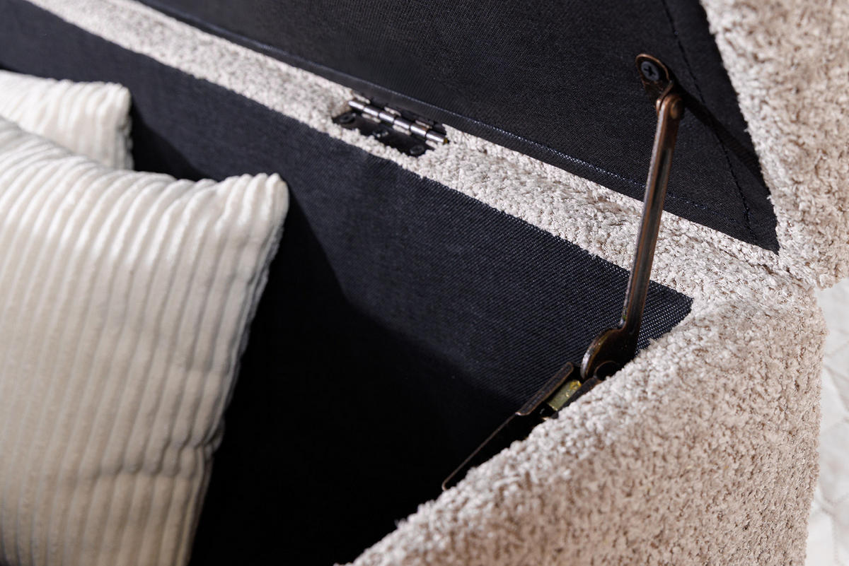 SITZBANK EXTRAVAGANCIA Bouclé Greige 140 cm - Greige, Textil (140/40/40cm) - riess-ambiente