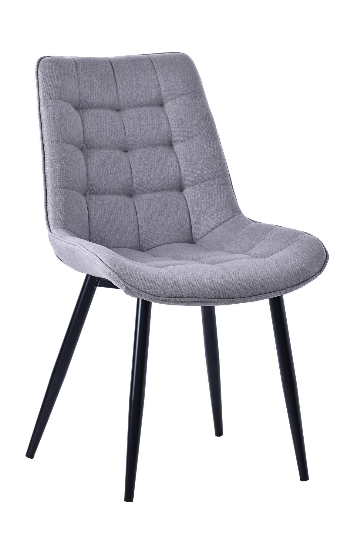 STUHL-SET 4 Stück aus Stoff in Modernem Stil-YZ2 - Grau, Textil (53/88/62.5cm) - HOMAVO