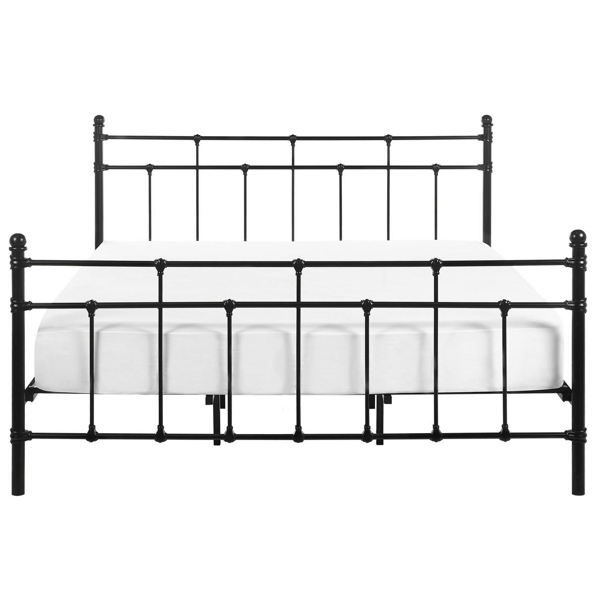 METALLBETT 180/200cm Schwarz Lynx - Schwarz, Metall (180/200cm) - Beliani