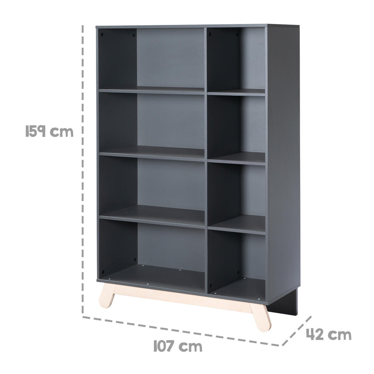 SPIELREGAL Jara - Anthrazit, Holzwerkstoff (107/159/42cm) - Roba