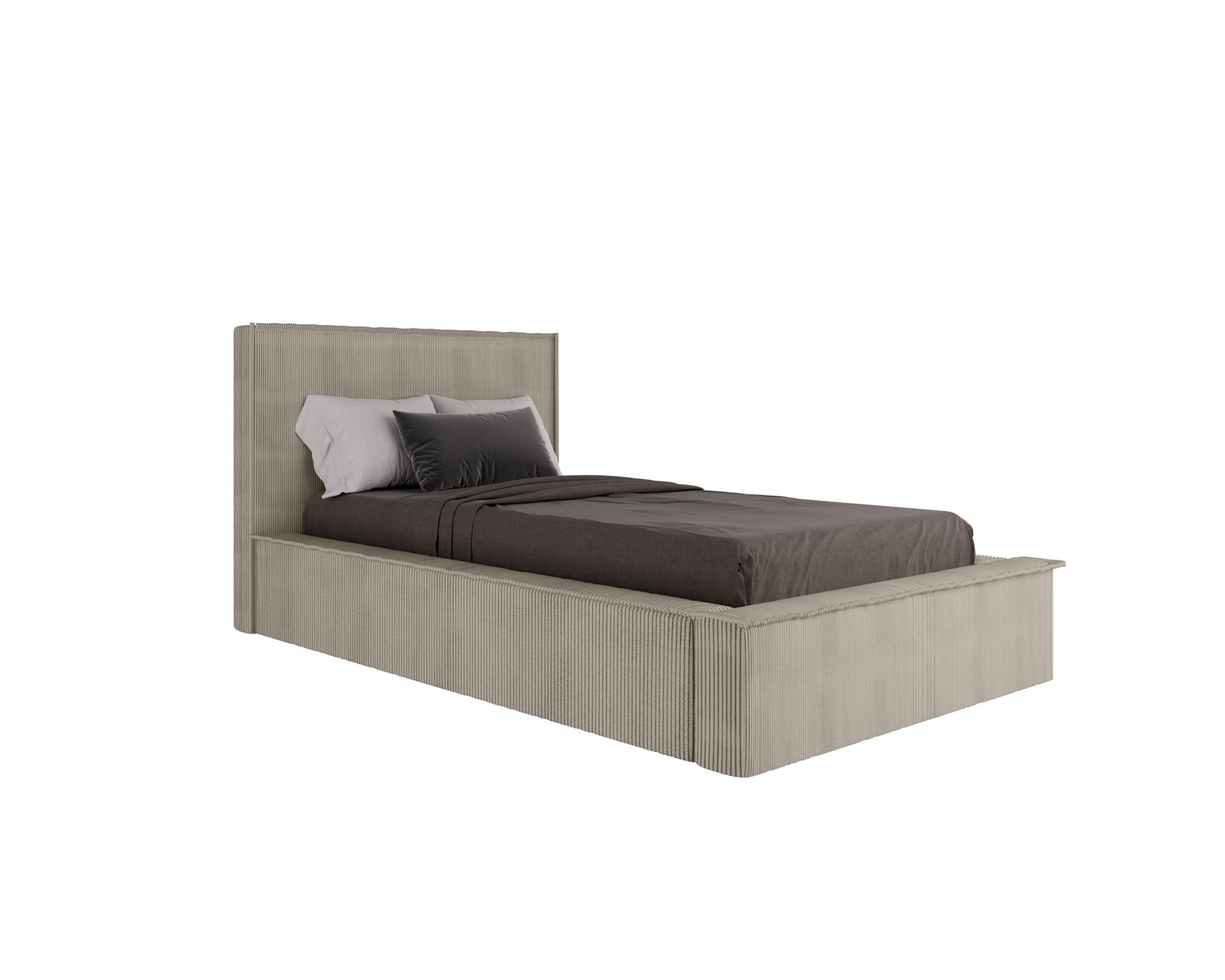 POLSTERBETT SANA 100x200cm, ohne Matratze, beige - Beige, Holz (100/200cm) - Homesy