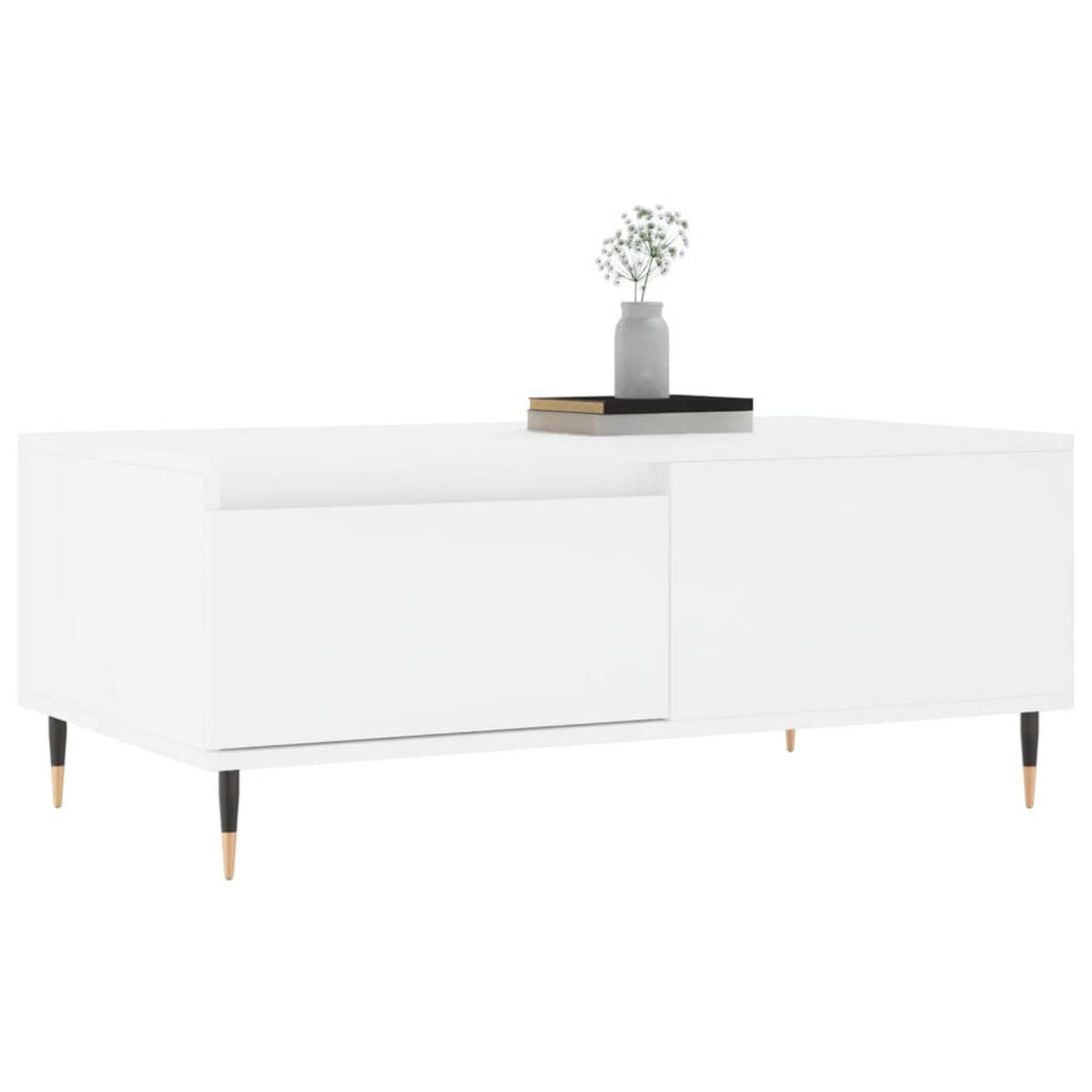 COUCHTISCH Weiß 90x50x36,5 cm Holzwerkstoff - Weiß, Holzwerkstoff (90/50/36.5cm) - furnicato