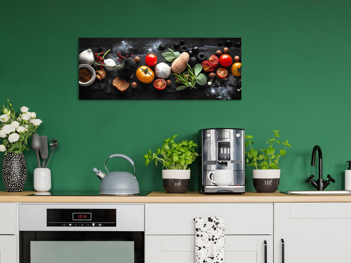 GLASBILD 80x30 cm Küche Gourmet modern - Multicolor, Glas (80/30cm) - artissimo